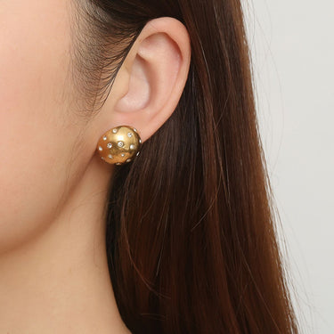 Bold Round Zircon Studs | 18K Plated