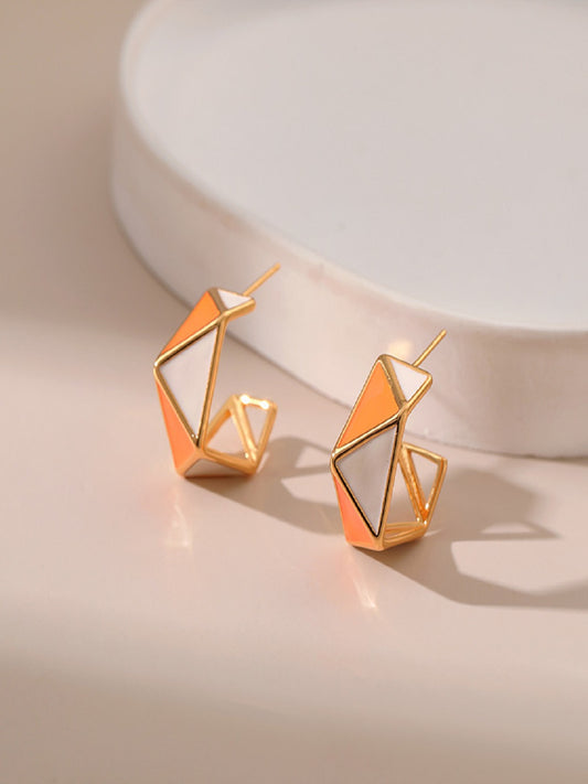 Christina Enamel C Hoops | 18K Plated