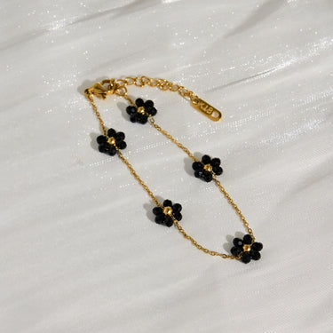 Midnight Petal Bracelet| 18K Plated
