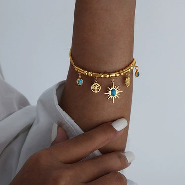 Celestial Grove Charm Bracelet | 18K Plated