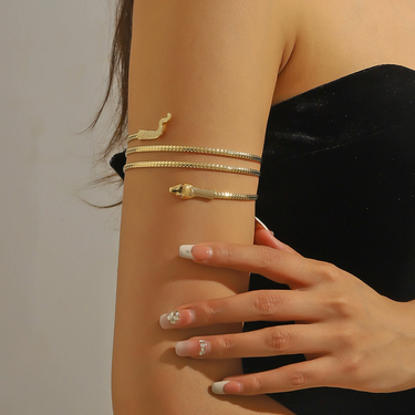 Layered Snake Zircon Arm Cuff