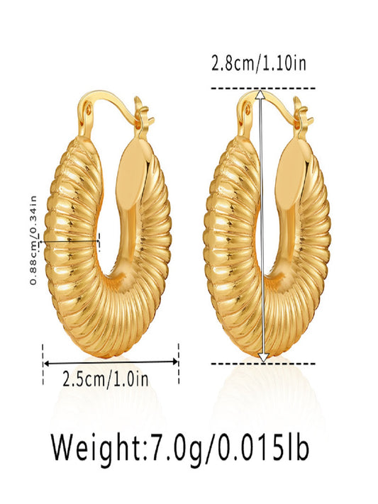 Cori Ribbed Hoops | 18K Plated