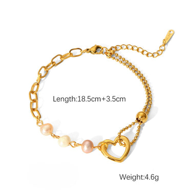 Heart Pearl Bracelet size