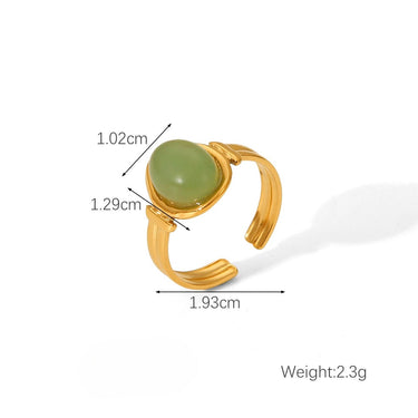 Green Colour Natural Stone Ring size