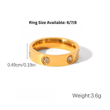 gold Zircon Bracelet & Ring Set size