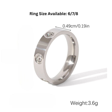 Silver Zircon Ring size