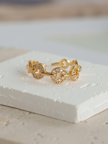Sparkle Link Band Ring |14K Plated