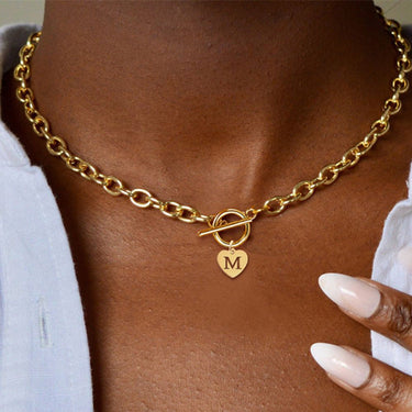 Heart Initial Chain for Women