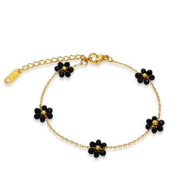 Midnight Petal Bracelet| 18K Plated