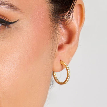 Mabel Zircon Hoop Earrings | 14K Plated