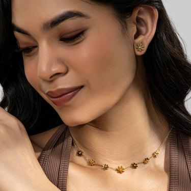 Floral Bloom Necklace Set | 18K Plated