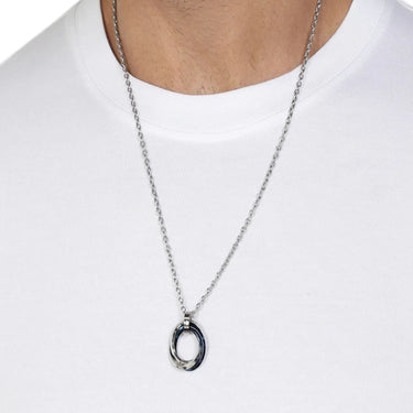 Mens Tri Circle Blue Ring Pendant