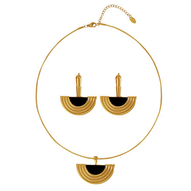 Noelle Pendant & Earring Set| 18K Plated