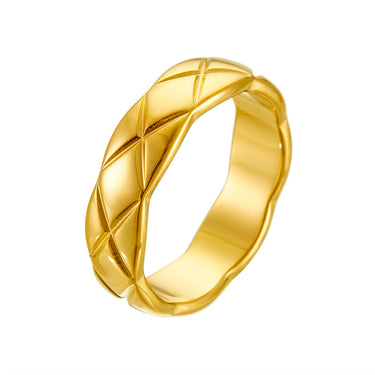 Quilt Grid Ring | 18K Plated