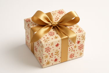 Gift box with elegant ribbon and bow