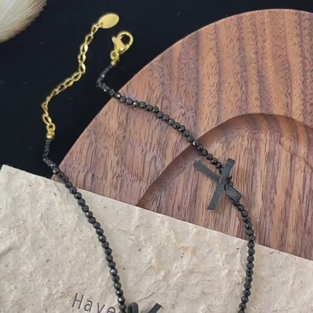 Noir Bow Beaded Choker video