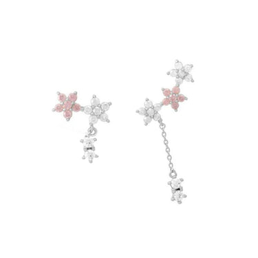 Fioria Floral Ear Drops (2pcs) For Left Ear Only | 18K Plated