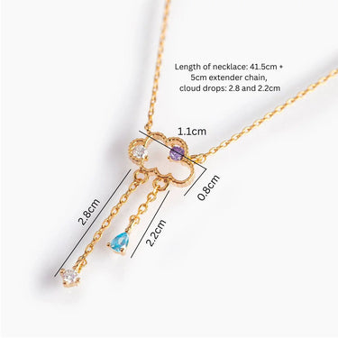 Cloudelle Zircon Cloud Drop Pendant | 18K Plated