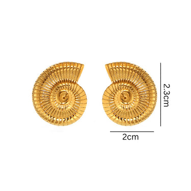 Snail Shell Pendant and Studs Set | 18K Plated
