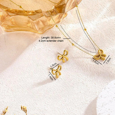 Darling Bow Pendant and Studs | 18K Plated