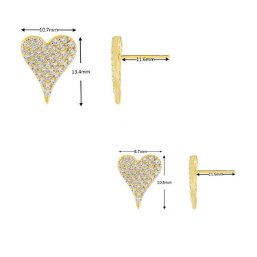 Duo Soiree Heart Studs | 18K Plated (Pack of 2)